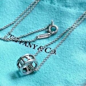Tiffany & Co. Atlas Open Ring Necklace Pendant 15.9" Sterling Silver 925